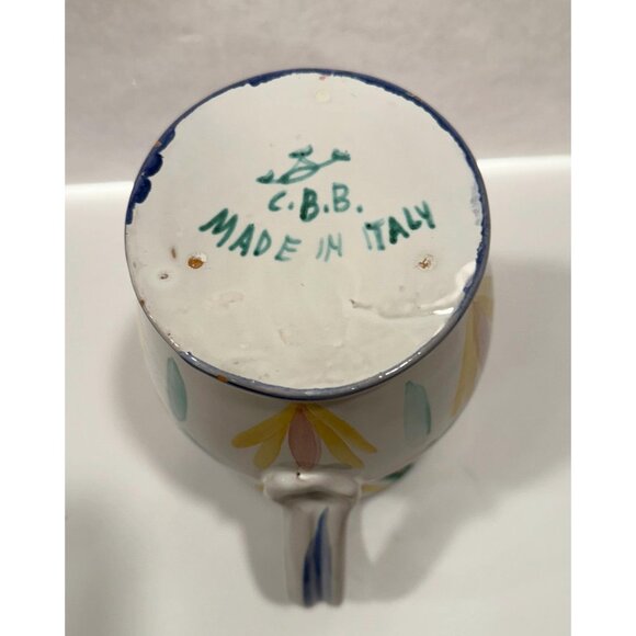 Majolica Pitcher Vase  | Made In Italy Italian | Hand Painted Paster CBB Pottery - Picture 8 of 9